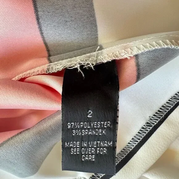 New Alyx Dress Sleeveless Stripe Coral Navy Cream Sheath Sz 2 Office Classic NWT - Picture 11 of 15